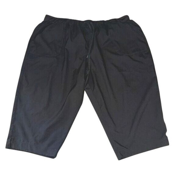 St. Johns Bay Womens Black Capri Pants 3X Elastic Waist Polyester/Spandex Blend - Picture 1 of 9